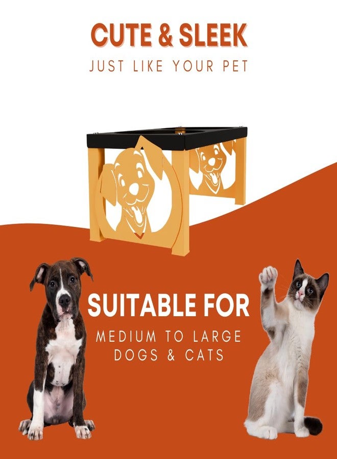 كوجو وعاء طعام COGO Frosty للحيوانات الأليفة | وعاءان من الفولاذ المقاوم للصدأ (سعة كل منهما 800 مل) | أوعية طعام مرتفعة للكلاب والقطط متوسطة وكبيرة الحجم | 5.5 × 7.5 × 15 بوصة | إطار معدني قوي وثابت | اللون: برتقالي - Image 5